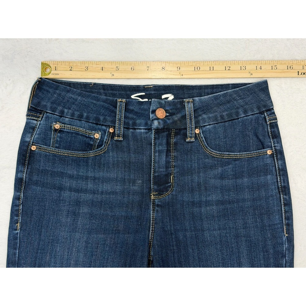 Seven7 Jeans Tummyless High Rise Skinny Size 4 Dark Denim Extreme Stretch - Picture 5 of 10